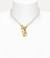 Vivienne Westwood Orietta Pearl Necklace Gold Pearls Women In Gold