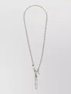 Vivienne Westwood Orpheus Chain Design Silver Tone Necklace In White