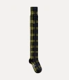 Vivienne Westwood Over The Knee Sock Moonshine Tartan Blue Os-u Women In Blue