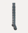 Vivienne Westwood Over The Knee Sock Moonshine Tartan Light Blue Os-u Women In Multi