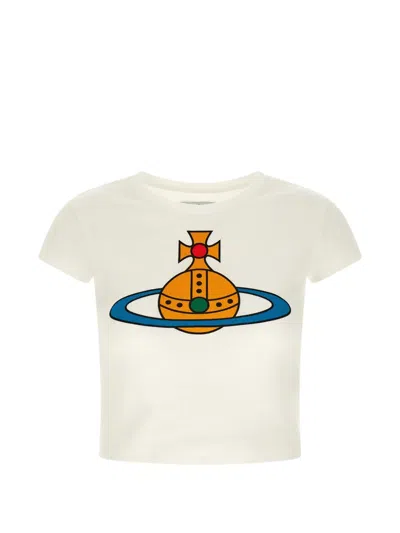 Vivienne Westwood Oversized Orb Peru Print Crew Neck T-shirt In White