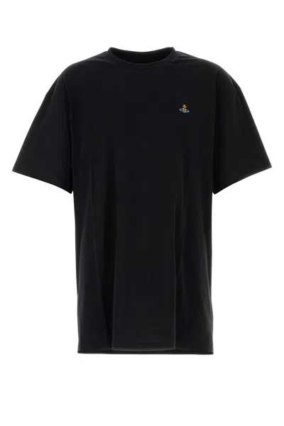 VIVIENNE WESTWOOD VIVIENNE WESTWOOD BLACK COTTON OVERSIZE T-SHIRT