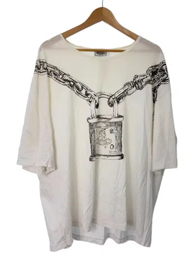 Pre-owned Vivienne Westwood Oversized Trompe-l'œil Padlock Necklace Tee In White