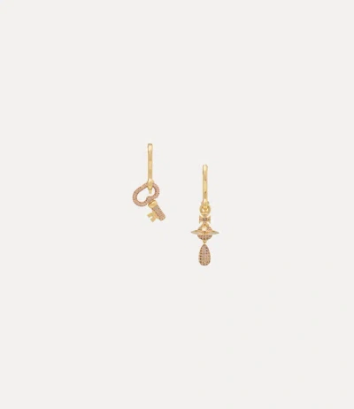 Vivienne Westwood Ovidia Earrings Gold-brown-cz Gold-brown-cz Women