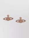 Vivienne Westwood Pair Of Stud Earrings With Cubic Zirconias In Pink
