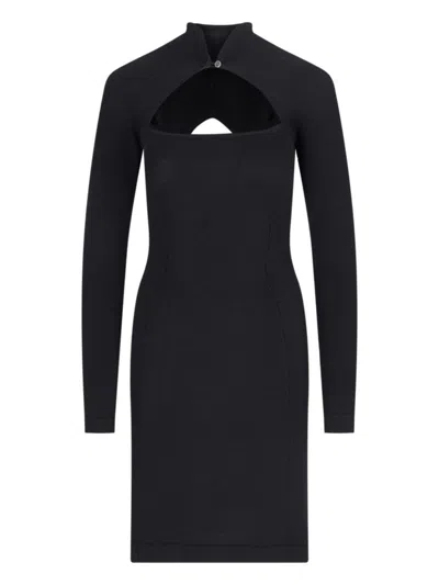 Vivienne Westwood Knee Length Dress With Cut-out Detail And Long Sleeves In Black