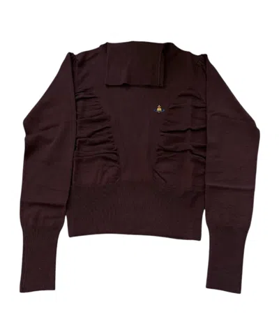 Vivienne Westwood Pamela High Neck Jumper In Brown