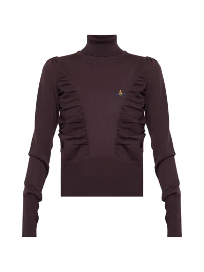 Vivienne Westwood Pamela High-neck Jumper In Purple