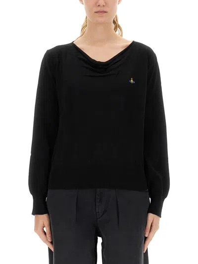 Vivienne Westwood "pamela" Jersey With Logo In Black