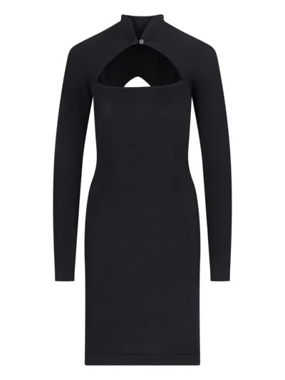 Vivienne Westwood Knee Length Dress With Cut-out Detail And Long Sleeves In Black