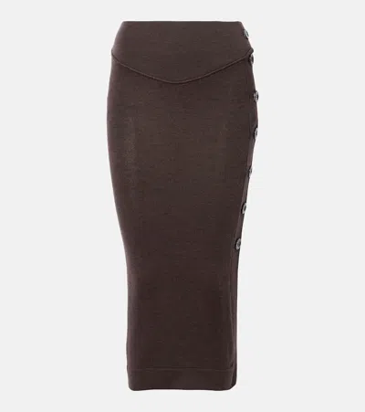 Vivienne Westwood Pamela Knitted Wool Midi Skirt In Brown