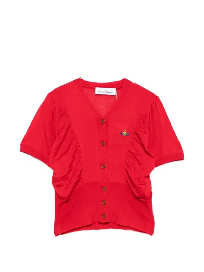 Vivienne Westwood Pamela Ruched Cardigan In Red