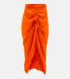 Vivienne Westwood Panther Asymmetrical Crêpe Midi Skirt In Neon Orange