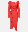 VIVIENNE WESTWOOD PANTHER DRAPED MIDI DRESS