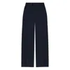 Vivienne Westwood Navy Wide-leg Trousers With Tailored Waistband And Button Detail In Black