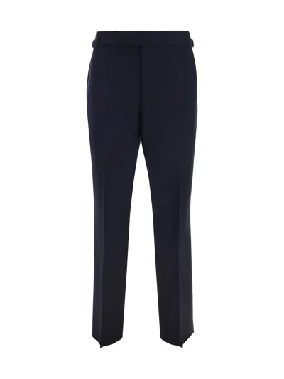 Vivienne Westwood Petrol Blue Wool Sang Pant In Navy