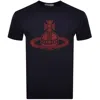 Vivienne Westwood Paris Orb Classic T Shirt Navy In Black
