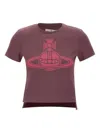 Vivienne Westwood Burgundy Paris Orb Mini Peru T-shirt In Burgundy