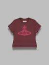 Vivienne Westwood Paris Orb Mini Peru T-shirt In Burgundy