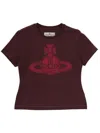 Vivienne Westwood Graphic Print Crew Neck Short Sleeve Top In Burgundy