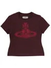 Vivienne Westwood Burgundy Paris Orb Mini Peru T-shirt In Burgundy