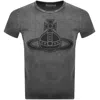 Vivienne Westwood Mens Ghost Paris Orb Graphic-print Cotton T-shirt Xl In Gray