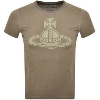 Vivienne Westwood Paris Orb Peru T Shirt Khaki In Brown