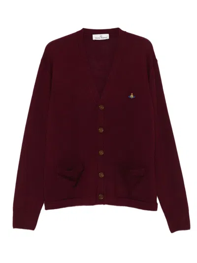 Vivienne Westwood Long-sleeved Knitted Cardigan In Brown