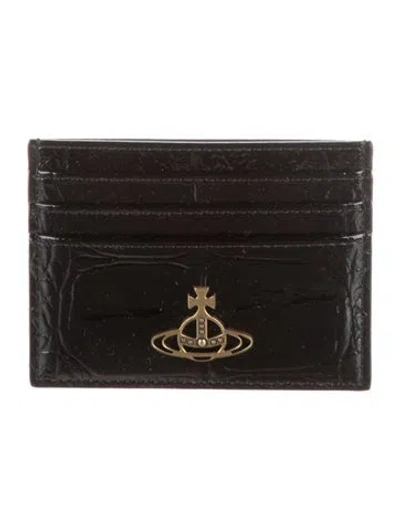 Pre-owned Vivienne Westwood Patent Leather Card Holder In Black