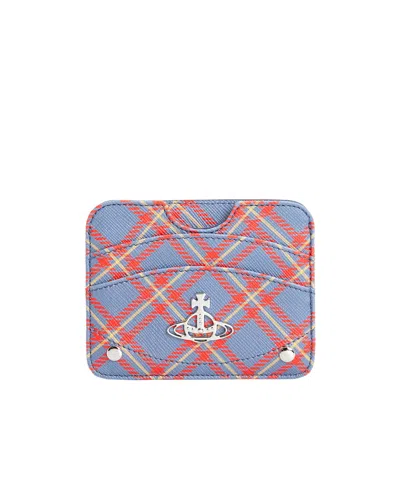 Vivienne Westwood Pattern Card Holder In Purple