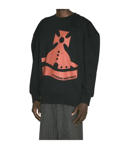 Vivienne Westwood Pattern Long-sleeved Sweatshirt In Black