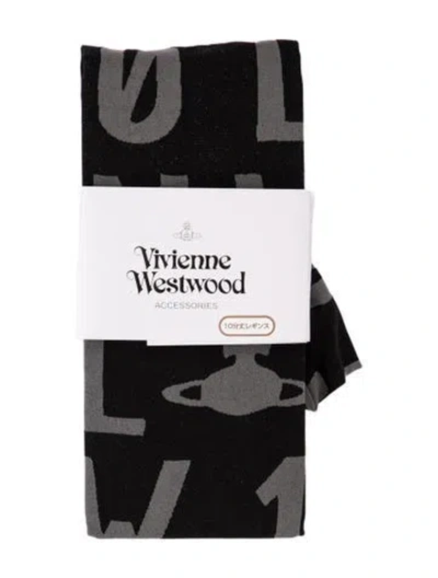 Pre-owned Vivienne Westwood Pattern Print Tights In Black/grey