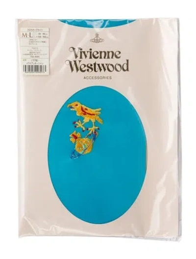 Pre-owned Vivienne Westwood Pattern Print Tights  W/tags In Blue