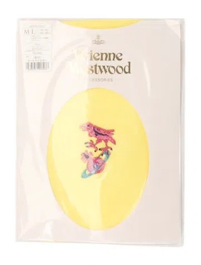 Pre-owned Vivienne Westwood Pattern Print Tights  W/tags In Yellow