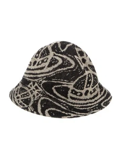 Pre-owned Vivienne Westwood Patterned Bucket Hat In Black