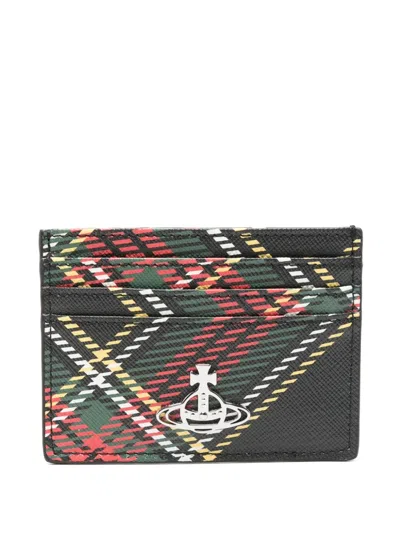 Vivienne Westwood Patterned Card Holder In Green