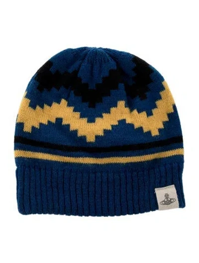Pre-owned Vivienne Westwood Patterned Rib-knit Beanie In Multi