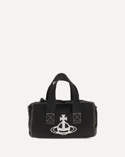 Vivienne Westwood Paul Cylinder Orb-plaque Tote Bag In Black