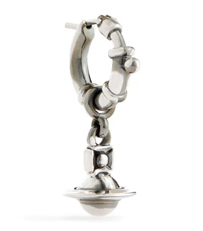 Vivienne Westwood Pauliana Orb Single Hoop Earring In Silver