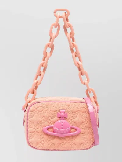 Vivienne Westwood Marianna Terry-cloth Shoulder Bag In 橘色