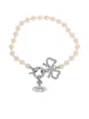 Vivienne Westwood Pearl Bow Bracelet In Metallic