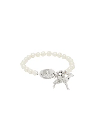 Vivienne Westwood Pearl Bracelet In White