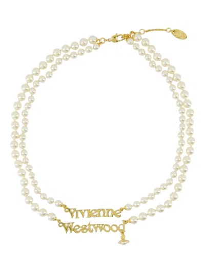 Vivienne Westwood Pearl Double-strand Necklace In Metallic