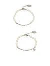 Vivienne Westwood Pearl-embellished Logo Bracelet In Silver