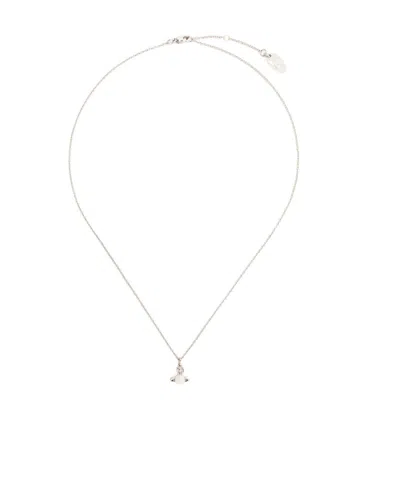 Vivienne Westwood Pearl-logo Pendant Necklace In White