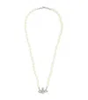 Vivienne Westwood Pearl Mini Bas Relief Necklace In Silver