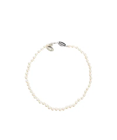Vivienne Westwood Pearl Necklace In Silver