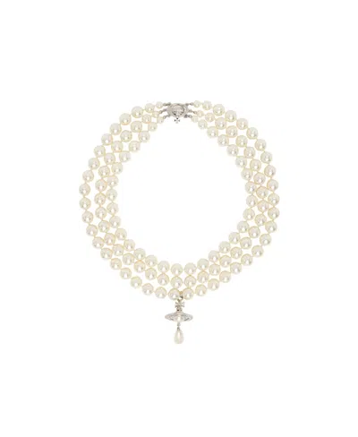 Vivienne Westwood Pearl Necklace In Yellow