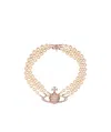 Vivienne Westwood Beaded Crystal Gold Layered Multi-strand Necklaces In Yellow