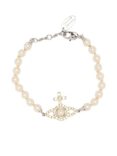 Vivienne Westwood Pearl Orb Bracelet In Neutral